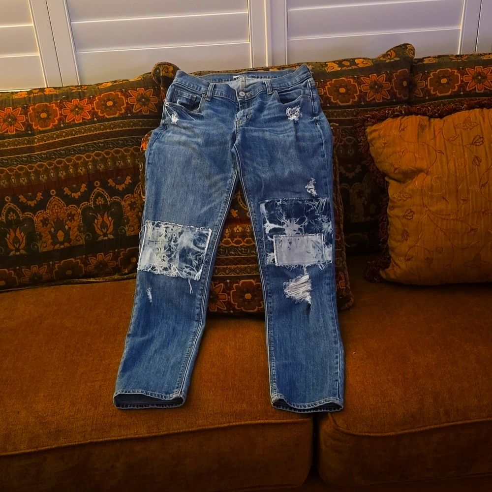 Embellished denim jeans